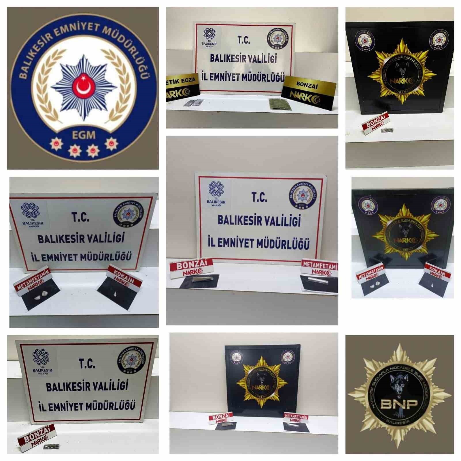 BALIKESİR'DE POLİSTEN 4 ŞÜPHELİYE UYUŞTURUCU OPERASYONU