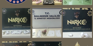 BALIKESİR POLİSİ UYUŞTURUCU TACİRLERİNE GÖZ AÇTIRMIYOR: 10 GÖZALTI