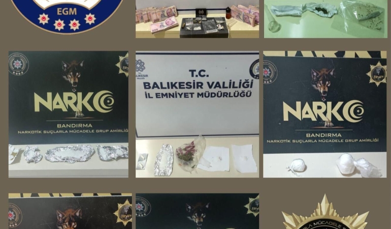 Balıkesir polisi uyuşturucu tacirlerine göz açtırmıyor: 10 gözaltı