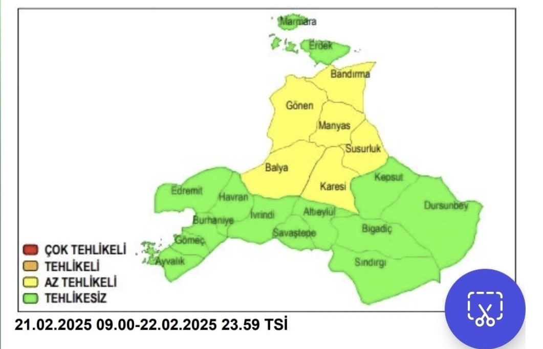 BALIKESİR'İN KUZEYİNDE KUVVETLİ KAR YAĞIŞI BEKLENİYOR
