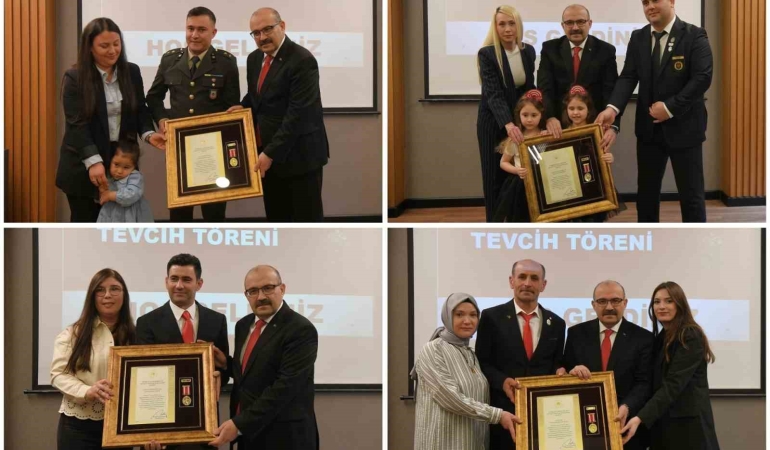 Devlet iftihar madalyaları 8 şehit yakını ve gazilere verildi