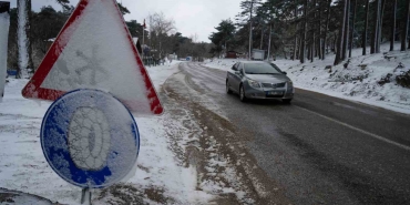KAZDAĞLARI'NDA KAR YAĞIŞI ETKİLİ OLDU