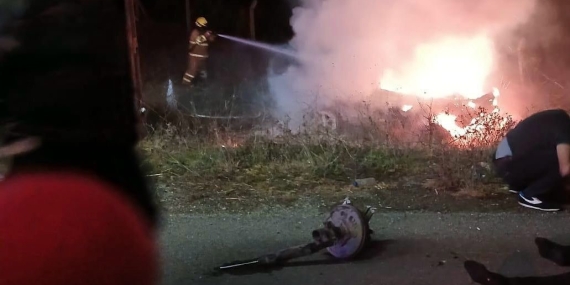 Balıkesir’de kaza yapan araç alev aldı: 1 ölü, 1 yaralı