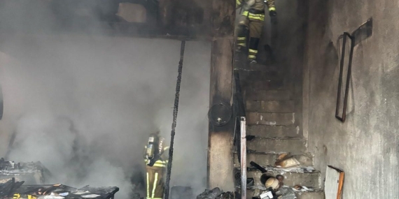 Gönen’de marangoz atölyesinde yangın