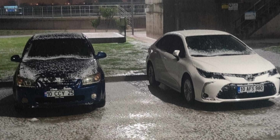 Gönen’de Şiddetli Yağış ve Dolu Etkili Oldu