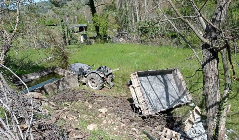 Balıkesir’de traktör devrildi, 1 kişi yaralandı