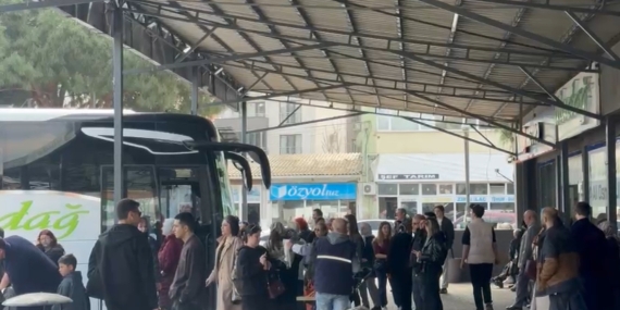 Gönen otogarında bayram sonrası dönüş yoğunluğu