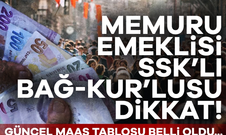 Memuru, emeklisi, SSK’lı ve Bağ-Kur’lusu dikkat! Güncel maaş tablosu belli oldu…
