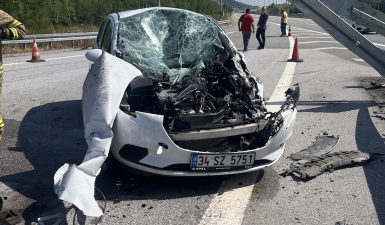 Susurluk’ta otoyol girişinde trafik kazası: 1 yaralı