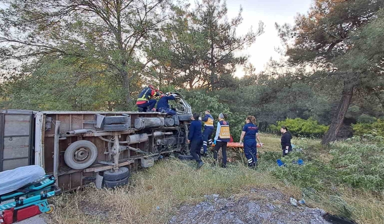 Balıkesir’de kamyonet kaza sonucu ters döndü; 1 yaralı