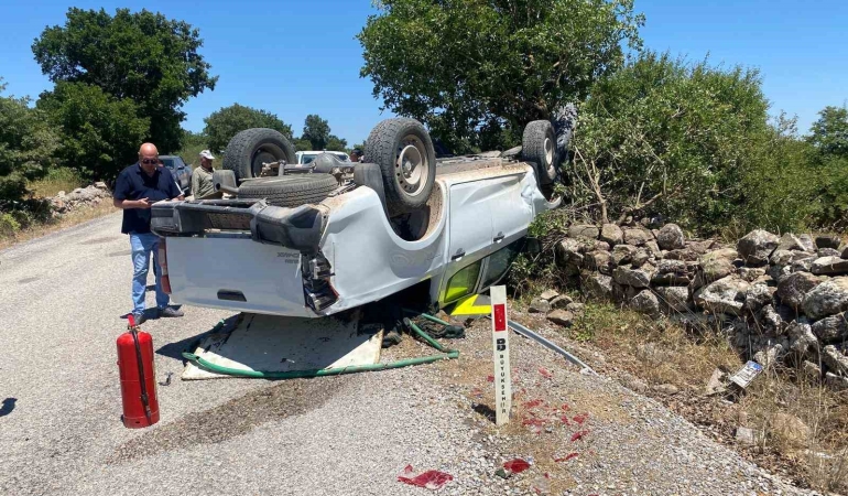Balıkesir’de otomobil takla attı: 1 yaralı