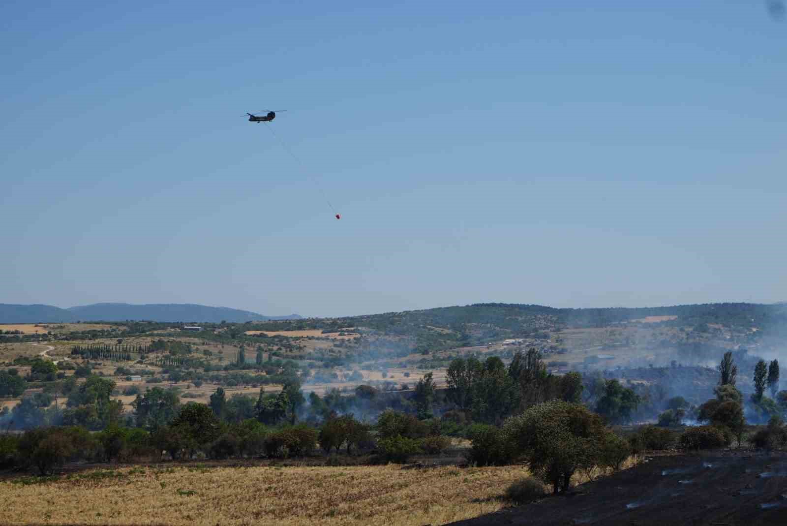 BALIKESİR PAMUKÇU'DA ARAZİ YANGININA MÜDAHALE EDİLİYOR