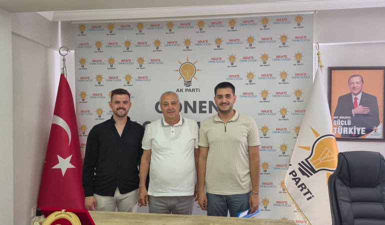 AK Parti Gençlik Kolları Bölge Koordinatörü Hitay Gönen İlçe Başkanlığı’nı Ziyaret Etti