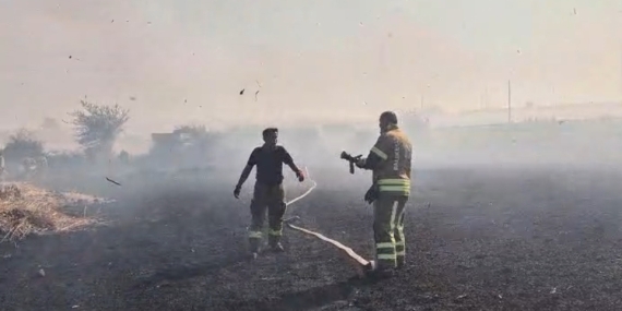 Susurluk’ta ekili arazi yangınına müdahale edildi