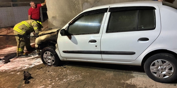 Susurluk’ta araç yangınına müdahale edildi