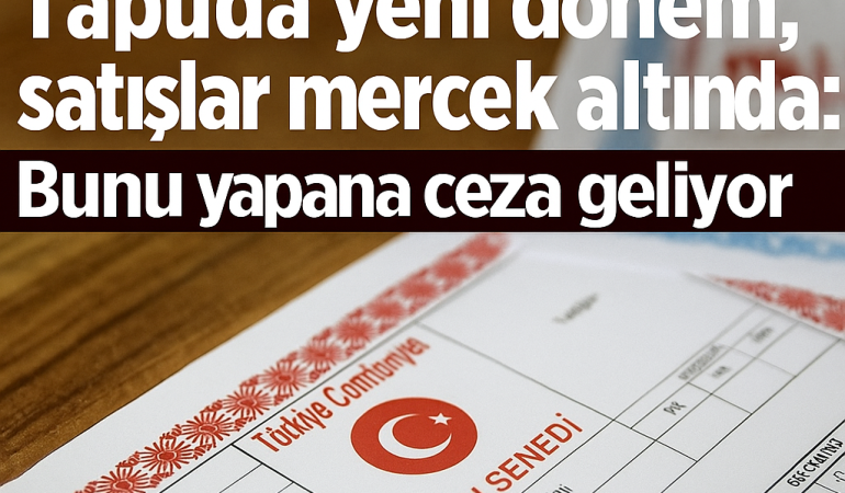 Tapuda yeni dönem, satışlar mercek altında: Bunu yapana ceza geliyor