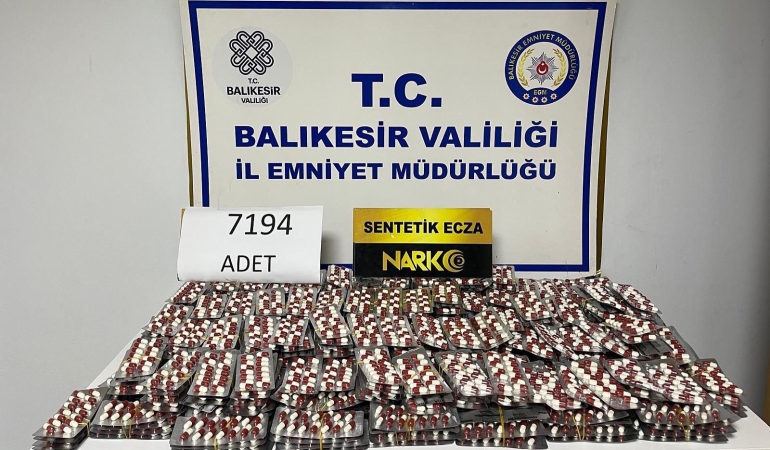 Balıkesir’de uyuşturucu operasyonu: 7 binin üzerinde sentetik ecza ele geçirildi