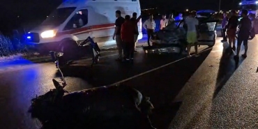 BURHANİYE'DE OTOMOBİL TERS YÖNDE GELEN AT ARABASINA ÇARPTI: 2 YARALI