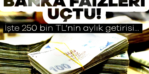 Banka faizleri uçtu! İşte 250 bin TL’nin aylık getirisi…