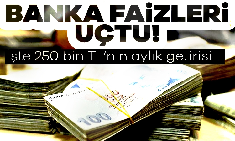 Banka faizleri uçtu! İşte 250 bin TL’nin aylık getirisi…