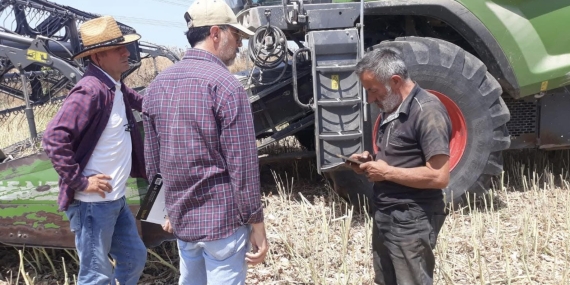 Gönen’de kanola hasadı sürecinde denetimler sürüyor