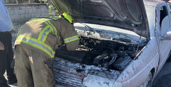 Susurluk’ta araç yangınına müdahale edildi