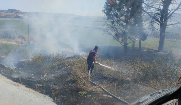 Bandırma’da farklı noktalarda çıkan ot ve çöp yangınları söndürüldü